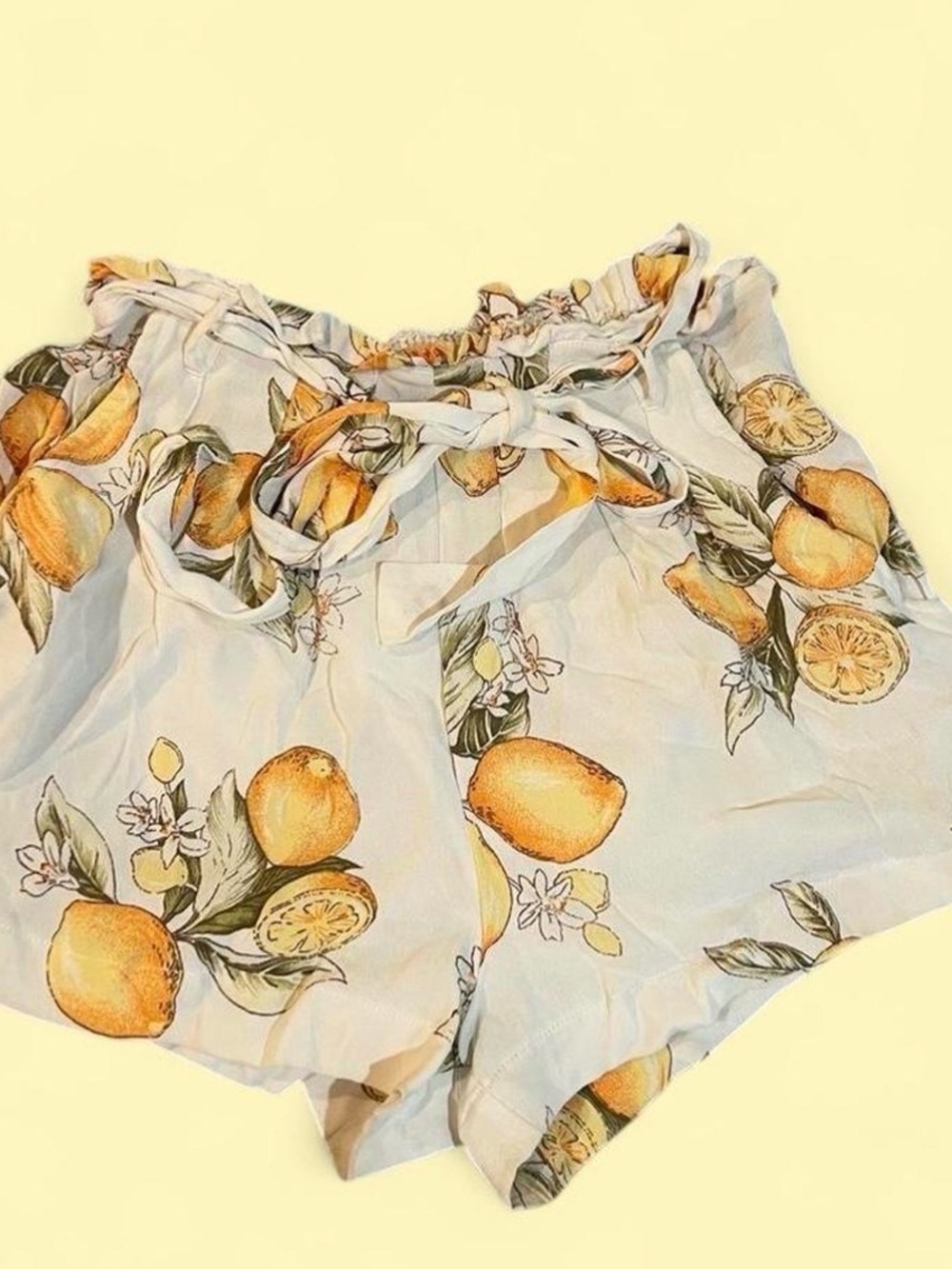 For Love & Lemons - Lemonade Print Paperbag Waist Shorts